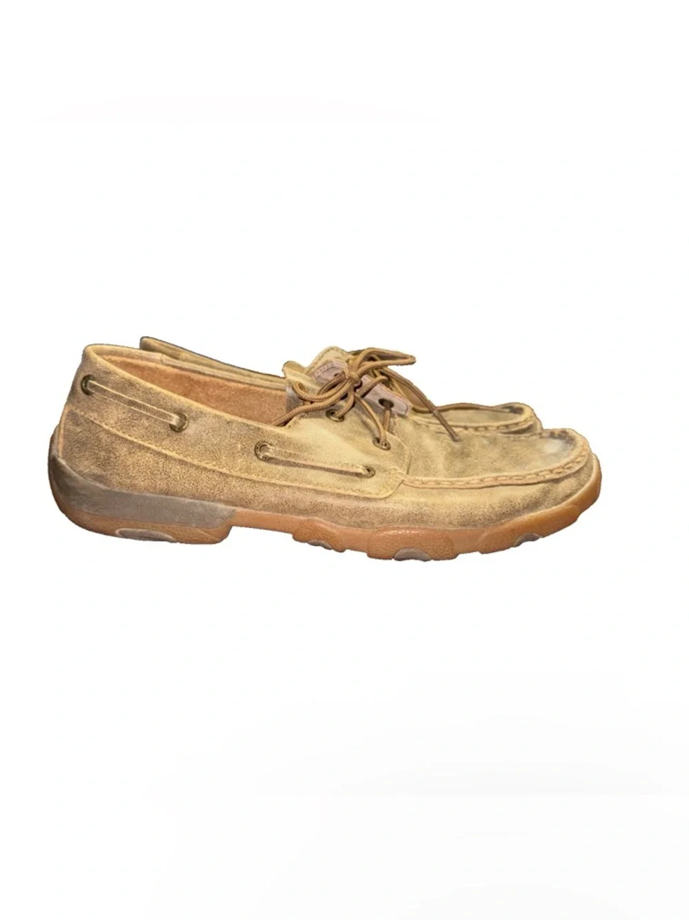 Twisted X Womens Driving Mocs Brown Leather Boat Shoes WDM0003 Western Size 9.5M